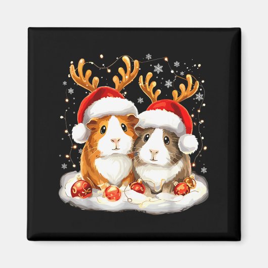 Christmas Guinea G Reindeer Xmas  マグネット (正面)