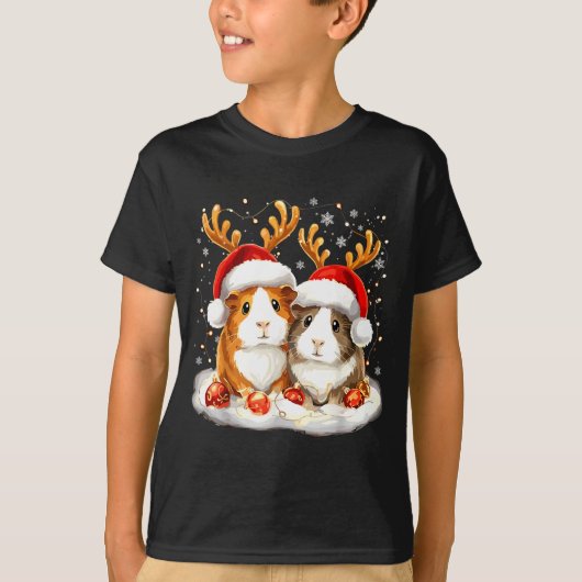 Christmas Guinea G Reindeer Xmas  Tシャツ (正面)