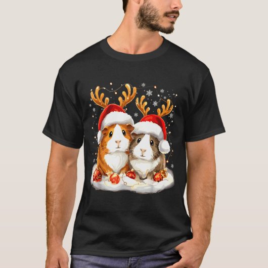 Christmas Guinea G Reindeer Xmas  Tシャツ (正面)