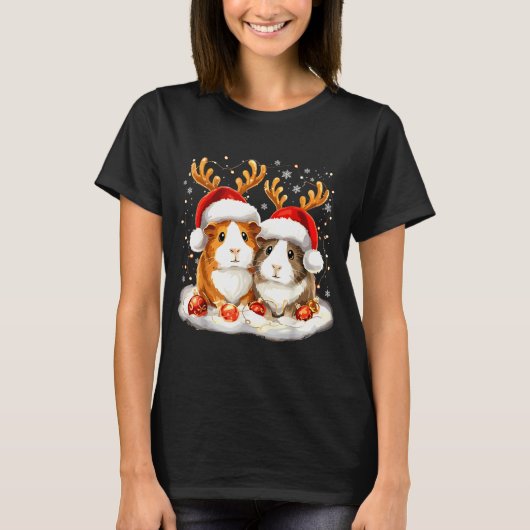 Christmas Guinea G Reindeer Xmas  Tシャツ (正面)