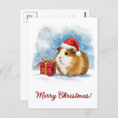 Christmas Guinea Pig Postcard ポストカード (正面/裏面)