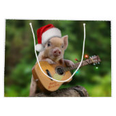 Christmas guitar pig ラージペーパーバッグ (裏面)