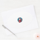 Christmas guitarist  Rockmusic Christmas (1) 楕円形シール (封筒)