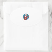 Christmas guitarist  Rockmusic Christmas (1) 楕円形シール (バッグ)