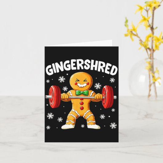 Christmas Gym Gingerbread Gingershred Xmas Workout カード (黄色い花)