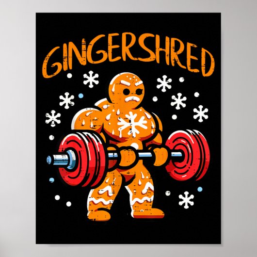 Christmas Gym Gingerbread Gingershred Xmas Workout ポスター (正面)
