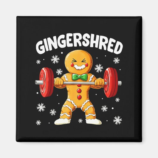 Christmas Gym Gingerbread Gingershred Xmas Workout マグネット (正面)