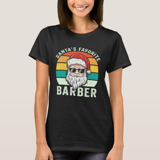 Christmas Hairdresser Hairstylist Santa s Favorite Tシャツ (正面)