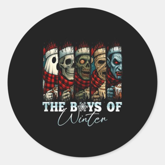 Christmas Halloween Creepmas Friends Horror Xmas C ラウンドシール (正面)