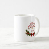 Christmas Hamster with Custom Name and Year コーヒーマグカップ (正面右)