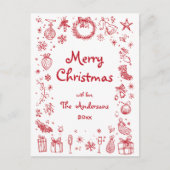 Christmas Hand Drawn シーズンポストカード (正面)