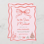 Christmas Hand Drawn Bachelorette Weekend 招待状 (正面/裏面)