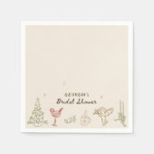 Christmas Hand Drawn Bridal Shower スタンダードカクテルナプキン (正面)