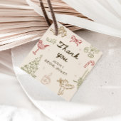 Christmas Hand Drawn Bridal Shower フェイバータグ