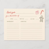Christmas Hand Drawn Bridal Shower Recipe エンクロージャーカード (正面)