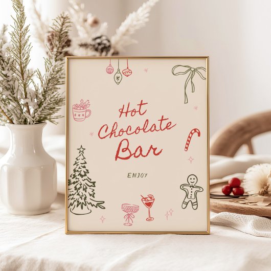 Christmas Hand Drawn Hot Chocolate Bar ポスター
