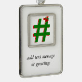 #Christmas #HASHTAG – ハッシュラベル記号 シルバープレートフレームオーナメント (右)