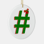 #Christmas #HASHTAG – ハッシュラベル記号 セラミックオーナメント (右)