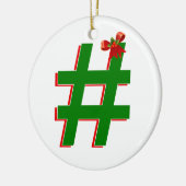 #Christmas #HASHTAG – ハッシュラベル記号 セラミックオーナメント (左)