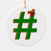 #Christmas #HASHTAG – ハッシュラベル記号 セラミックオーナメント (裏面)