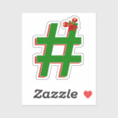Christmas Hashtag Symbol シール (シート)