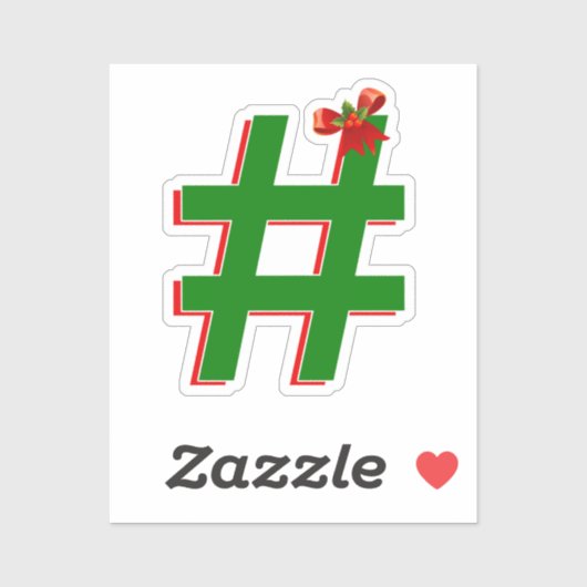 Christmas Hashtag Symbol シール (シート)