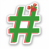 Christmas Hashtag Symbol シール (正面)