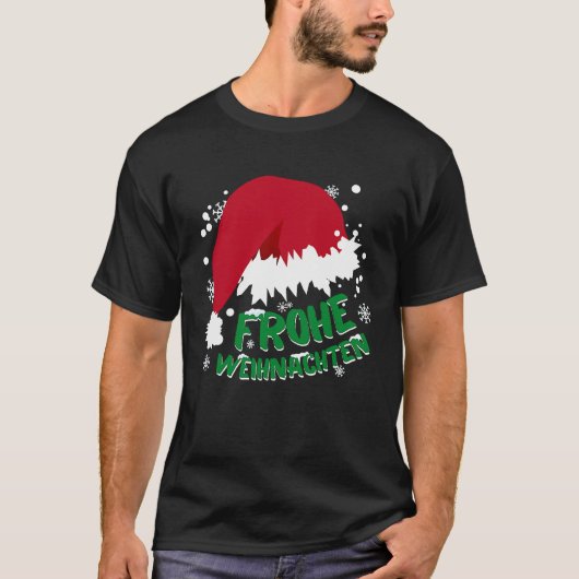 Christmas hat and snow  Merry Christmas Tシャツ (正面)