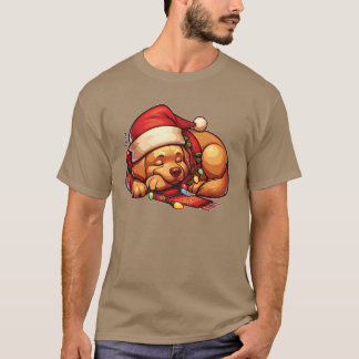 Christmas Hat Christmas Fairy Lights Labrador frie Tシャツ