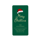 Christmas Hat Elegant Simple Return Address ラベル (正面)