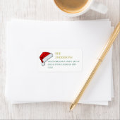 Christmas Hat Elegant Simple Return Address ラベル (インサイチュ)