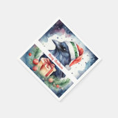 Christmas Hat Festive Crow - スタンダードカクテルナプキン (角)