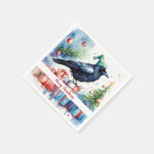 Christmas Hat Festive Crow -  Paper  スタンダードカクテルナプキン (角)