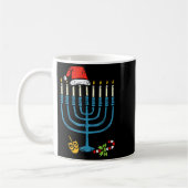 Christmas Hat Menorah Jew Hanukkah Chanukah Men Wo コーヒーマグカップ (左)