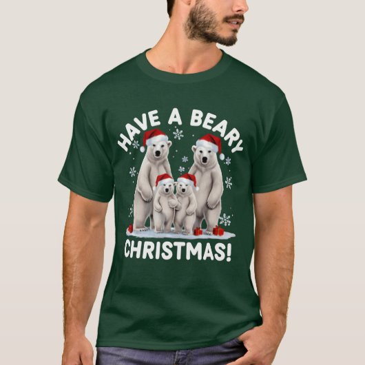 christmas have a beary christmas funny christmas v tシャツ (正面)