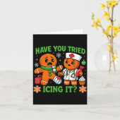 Christmas Have You Tried Icing It Gingerbread Icu  カード (黄色い花)