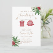 Christmas He or She What Will Baby Be Invitation  招待状 (スタンド正面)