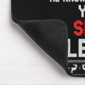 Christmas He Sees You When You're Lifting He Knows マウスパッド (コーナー)