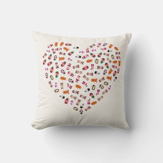 Christmas Heart Pillow | Festive Holiday Decor Cus クッション (正面)