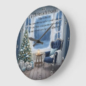 Christmas Heaven Empty Chair ラージ壁時計 (傾斜)