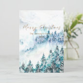 Christmas  heavy snow pine forest 2 card 招待状 (スタンド正面)
