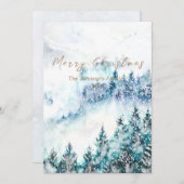 Christmas  heavy snow pine forest 2 card 招待状 (正面/裏面)