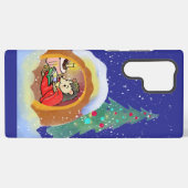 Christmas hedgehog and Christmas tree Samsung Galaxyケース (裏面横)