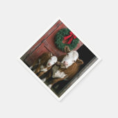 Christmas Hereford Cow and Calf スタンダードカクテルナプキン (角)