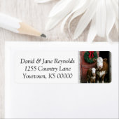 Christmas Hereford Cow and Calf ラベル (インサイチュ)