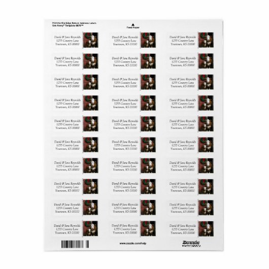 Christmas Hereford Cow and Calf ラベル (フルシート)