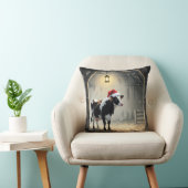 Christmas Hereford Cow In Barn Doorway クッション (椅子)