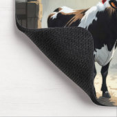 Christmas Hereford Cow In Barn Doorway マウスパッド (コーナー)