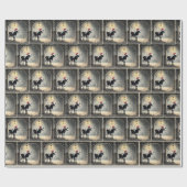 Christmas Hereford Cow In Barn Doorway ラッピングペーパー (フラット)