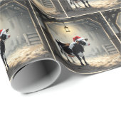 Christmas Hereford Cow In Barn Doorway ラッピングペーパー (ロールコーナー)